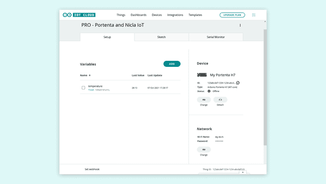 Arduino Cloud - Thing Setup